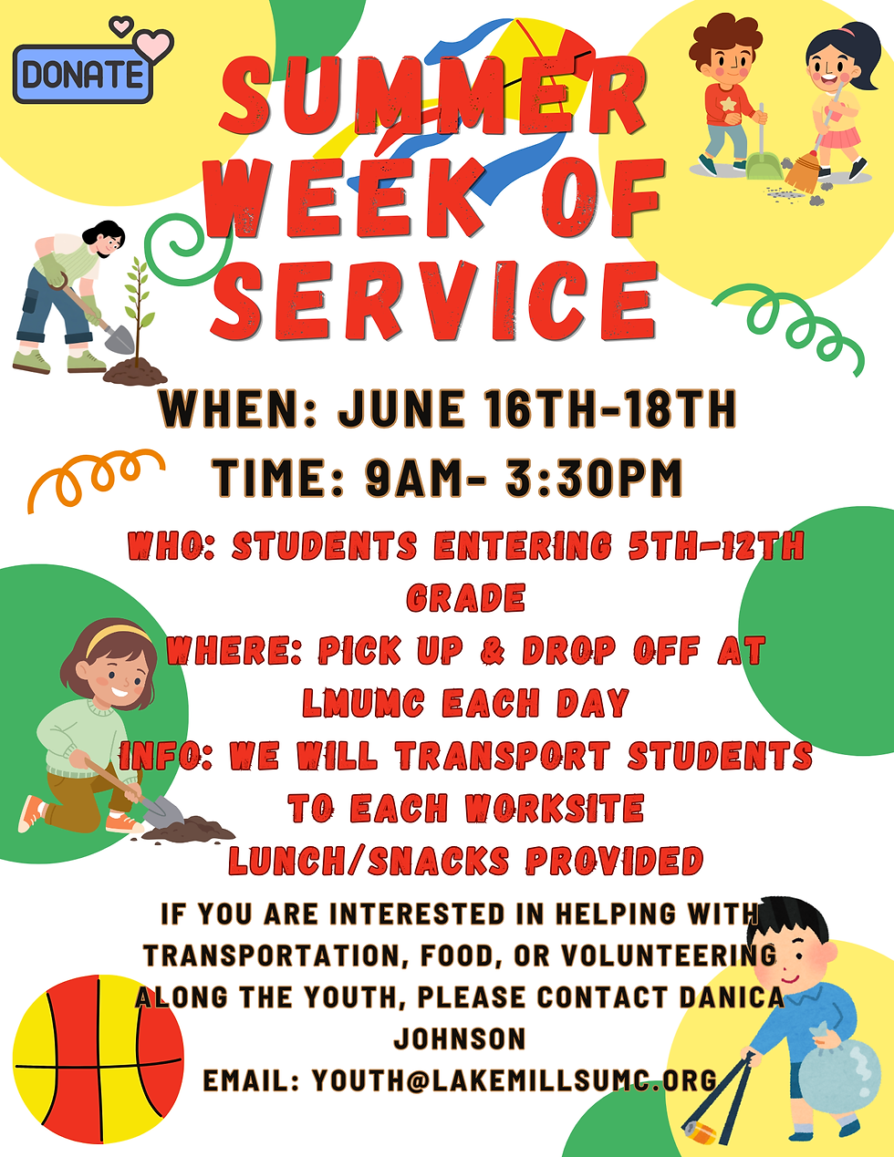 YOUTH SUMMER WEEK OF SERVICE 