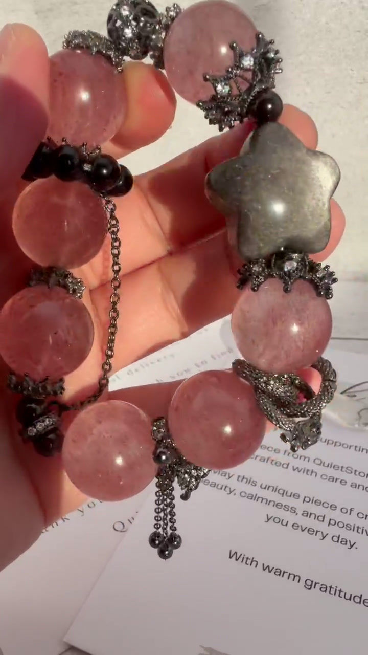 Thumbnail: Strawberry Quartz & Obsidian Star
