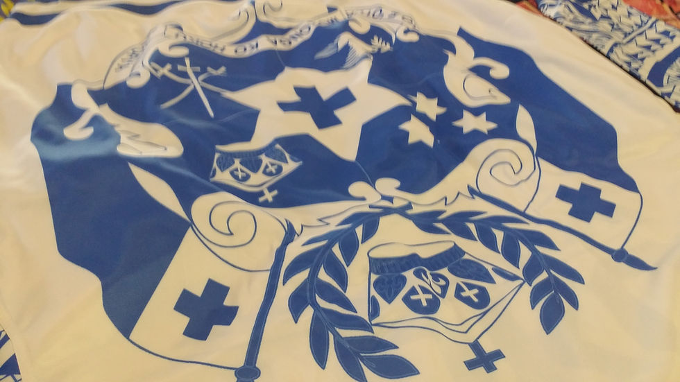 Thumbnail: TONGA CREWNECK BLUE AND WHITE SWEATER