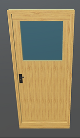 Single door 1/2 glazed