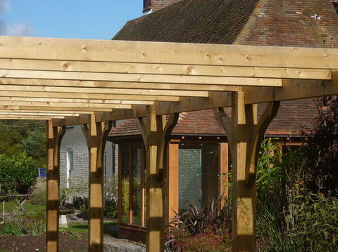 Oak framed pergola