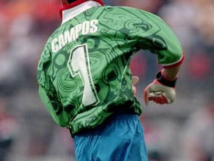 Jorge Campos wearing Mexico's Iconic 1998 Jersey