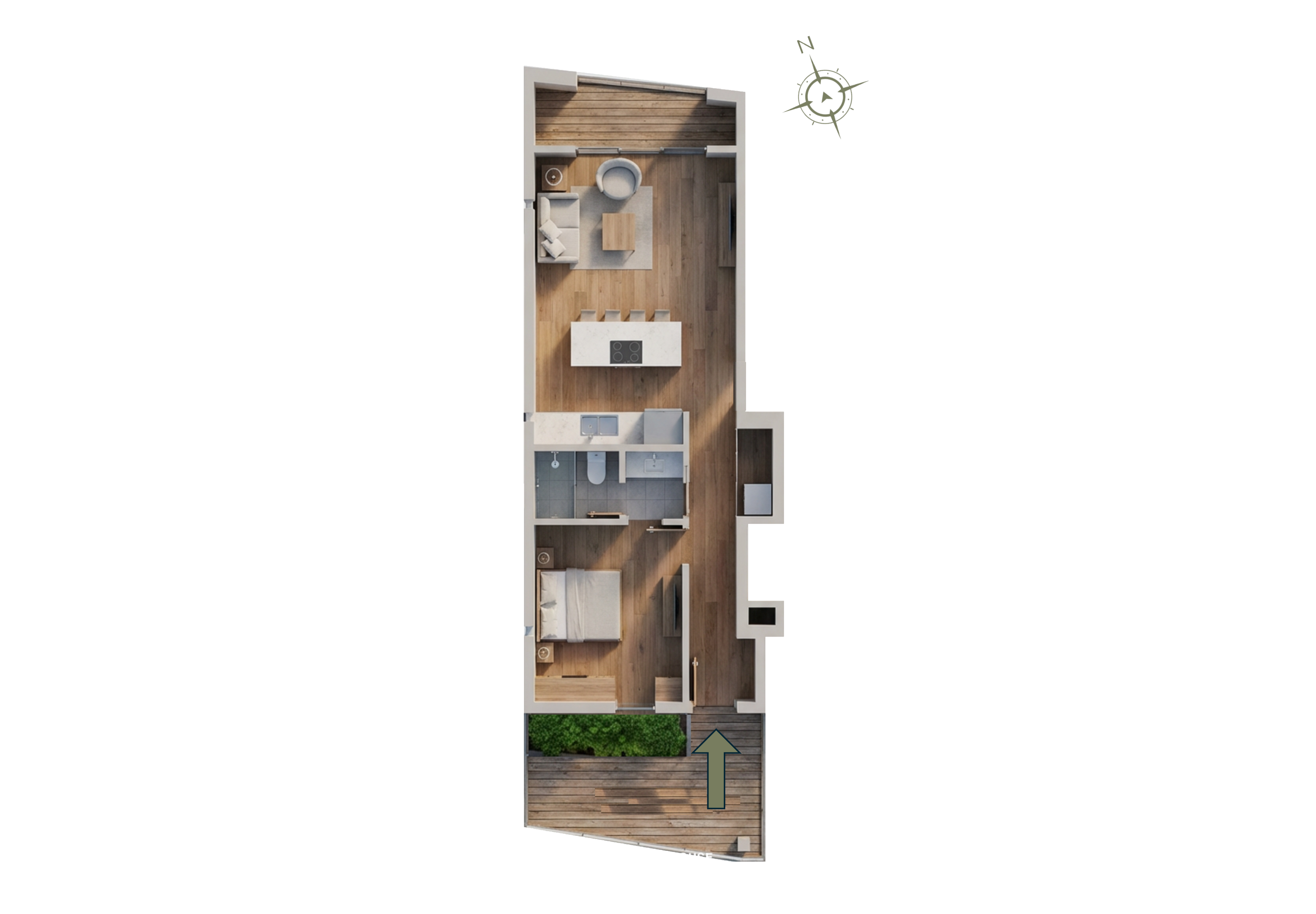 L'Aquila Residences — Type F — 1 bed / 1 bath · 82.4 m²