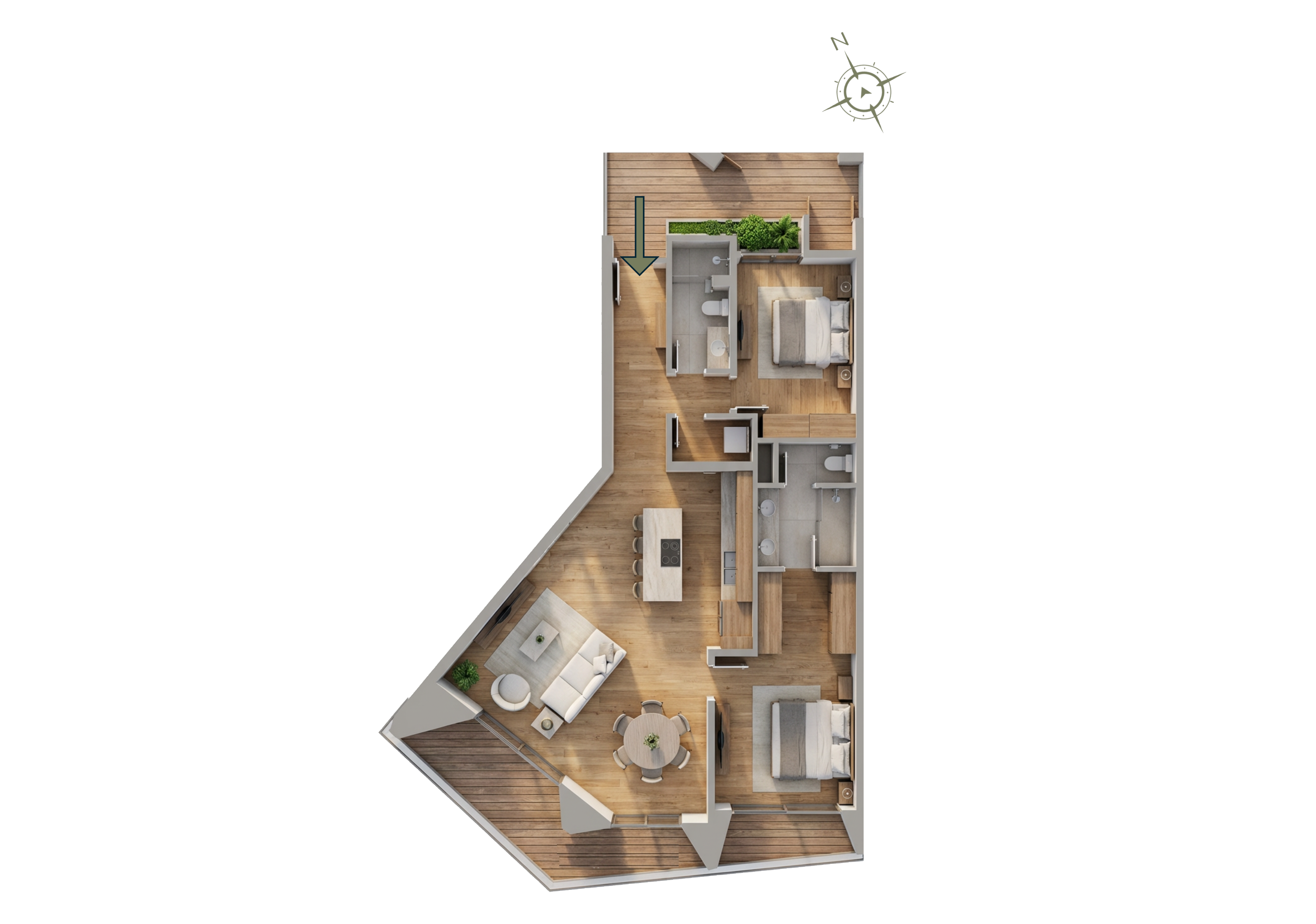 L'Aquila Residences — Type D — 2 bed / 2 bath · 137 m²