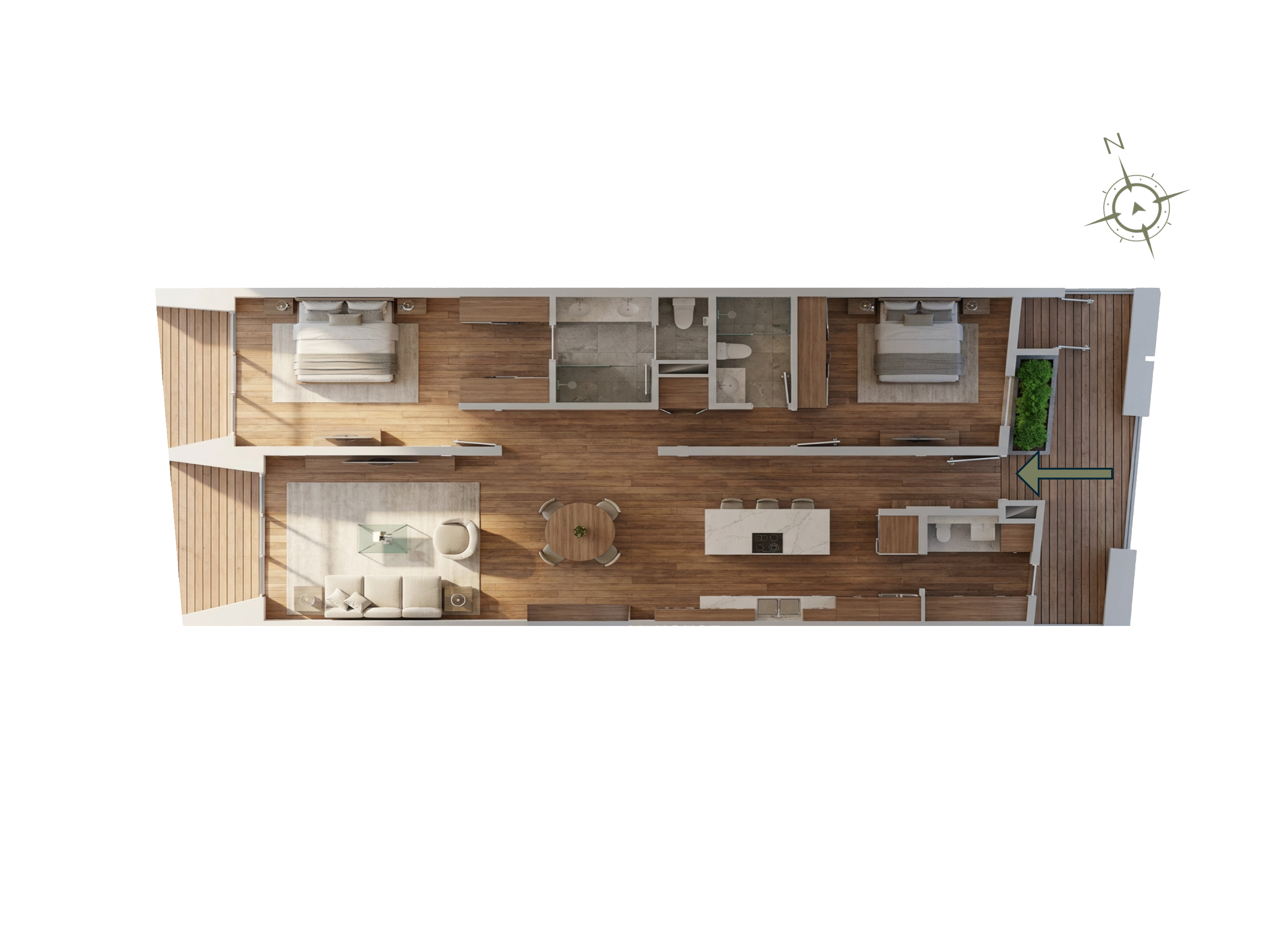 L'Aquila Residences — Type B — 2 bed / 2 bath · 144 m²