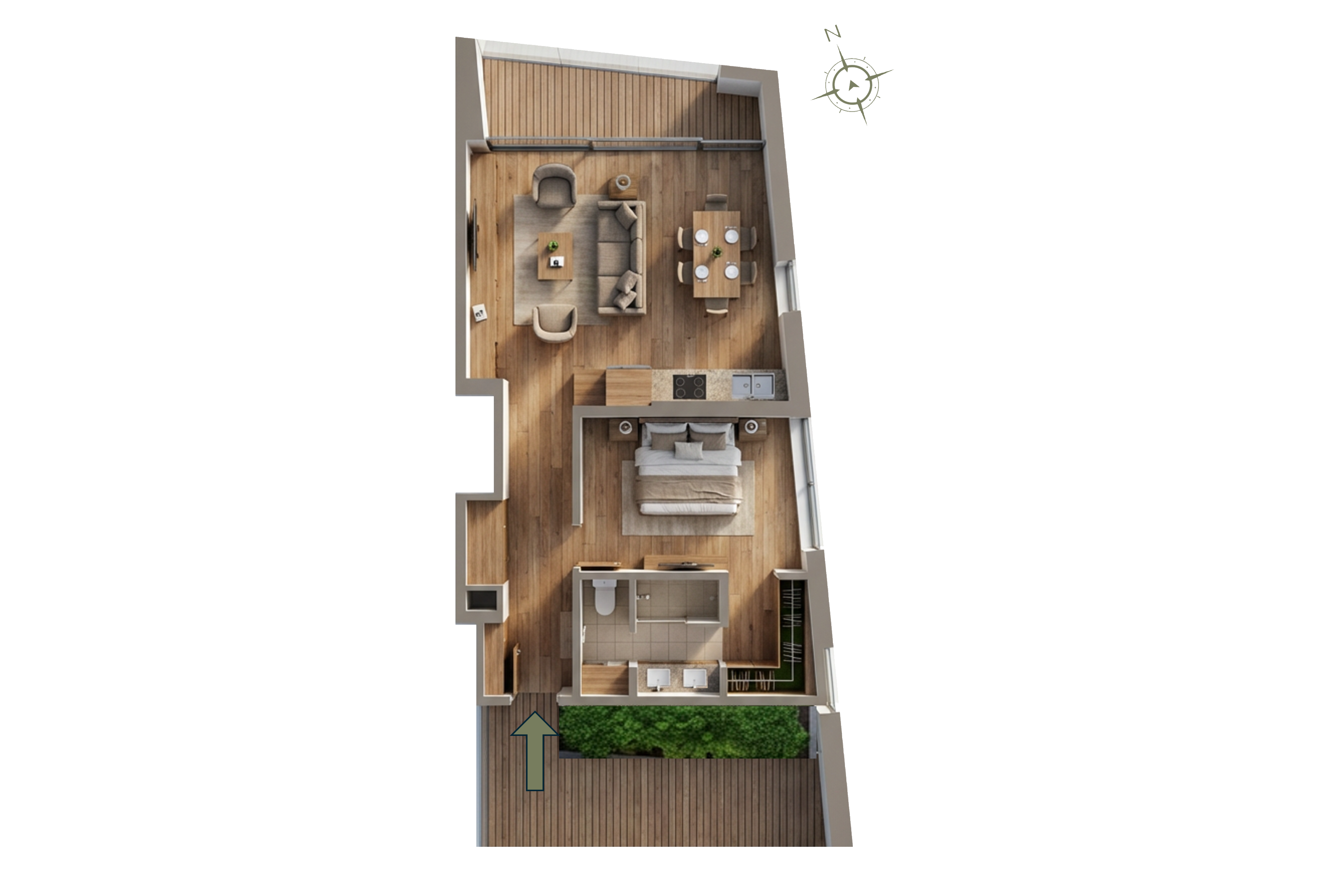 L'Aquila Residences — Type G — 1 bed / 1 bath · 104 m²