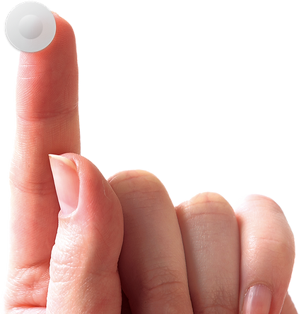 finger with acne pimple patch.png