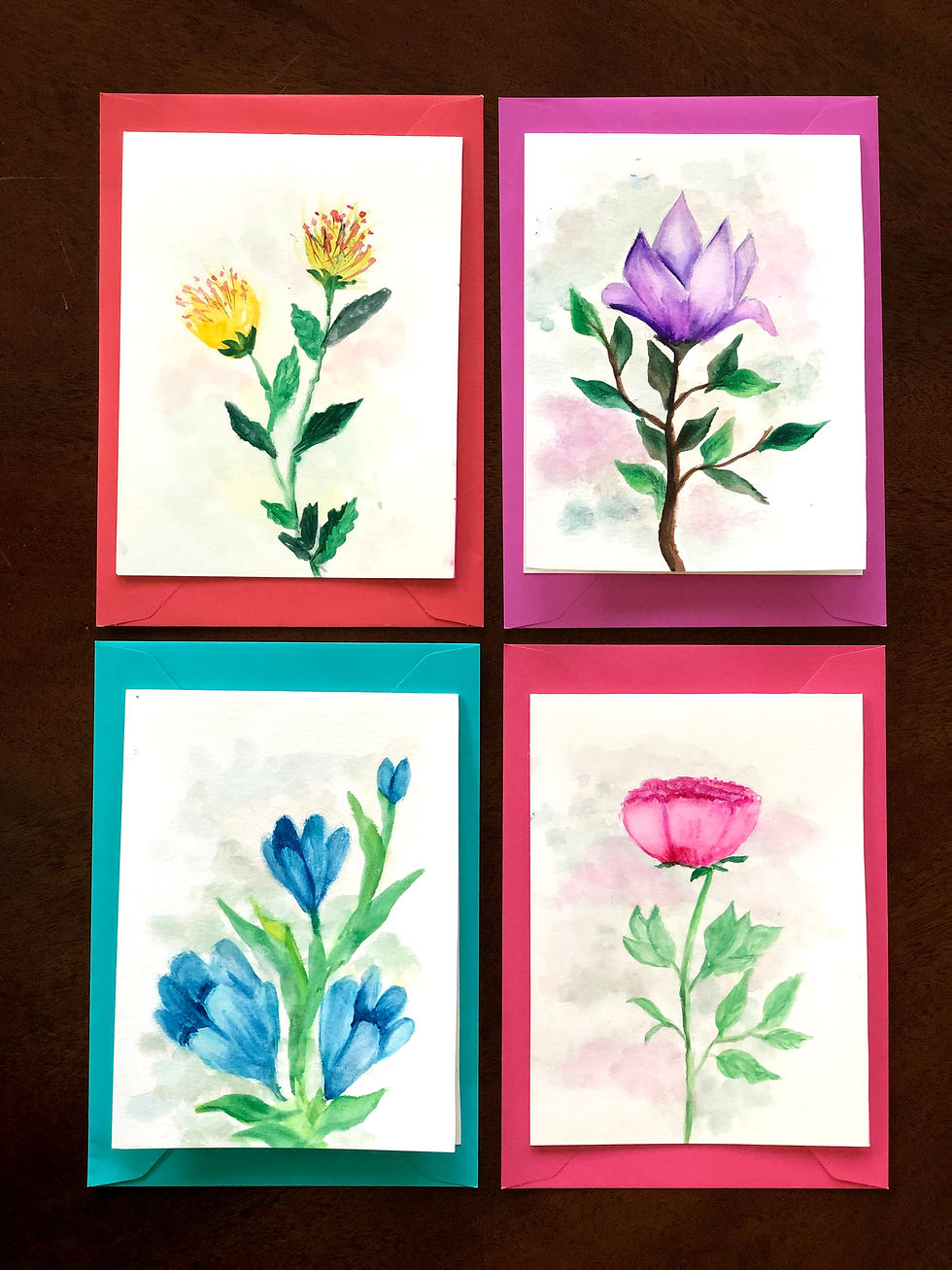 Thumbnail: Floral Greeting Card Set of 4