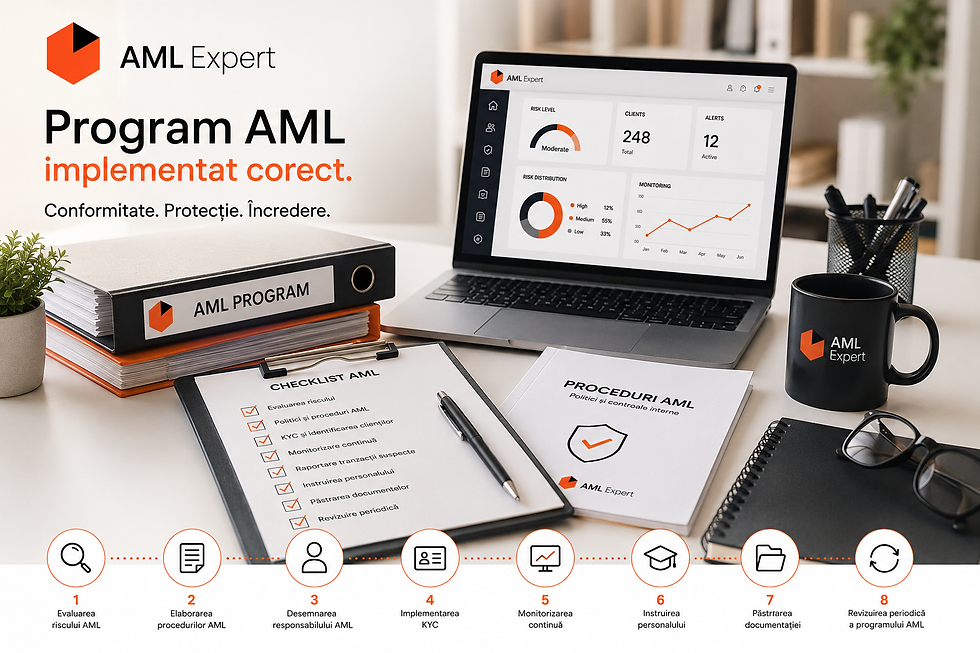 Implementarea unui program AML pentru societăți din România – proceduri AML, KYC și conformitate