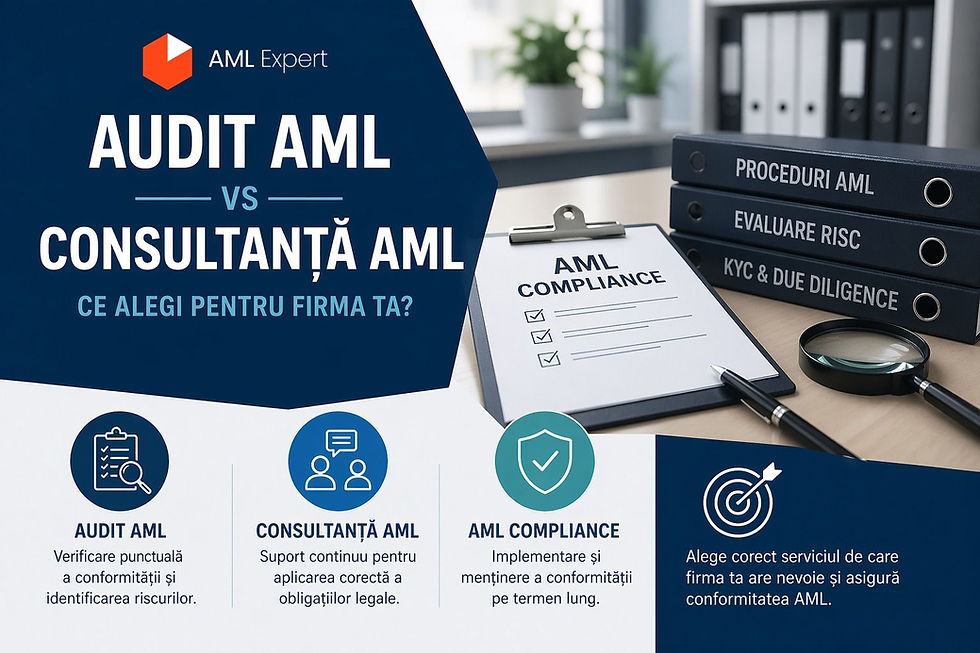 audit aml vs consultanta aml si aml compliance explicate vizual pentru firme din Romania