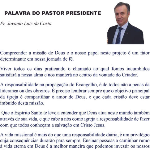 PALAVRA DO PASTOR