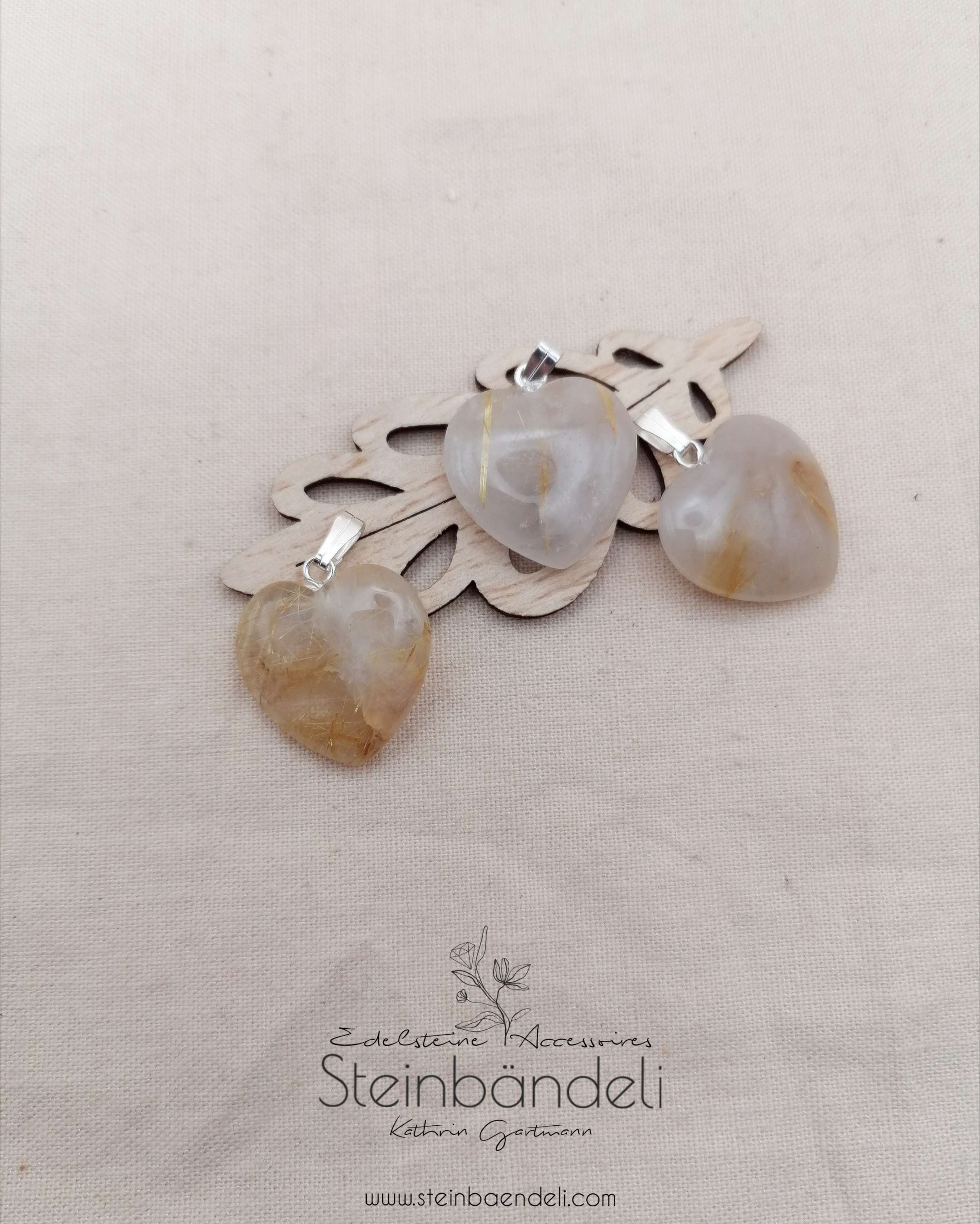 Herz Anhänger Rutilquarz 