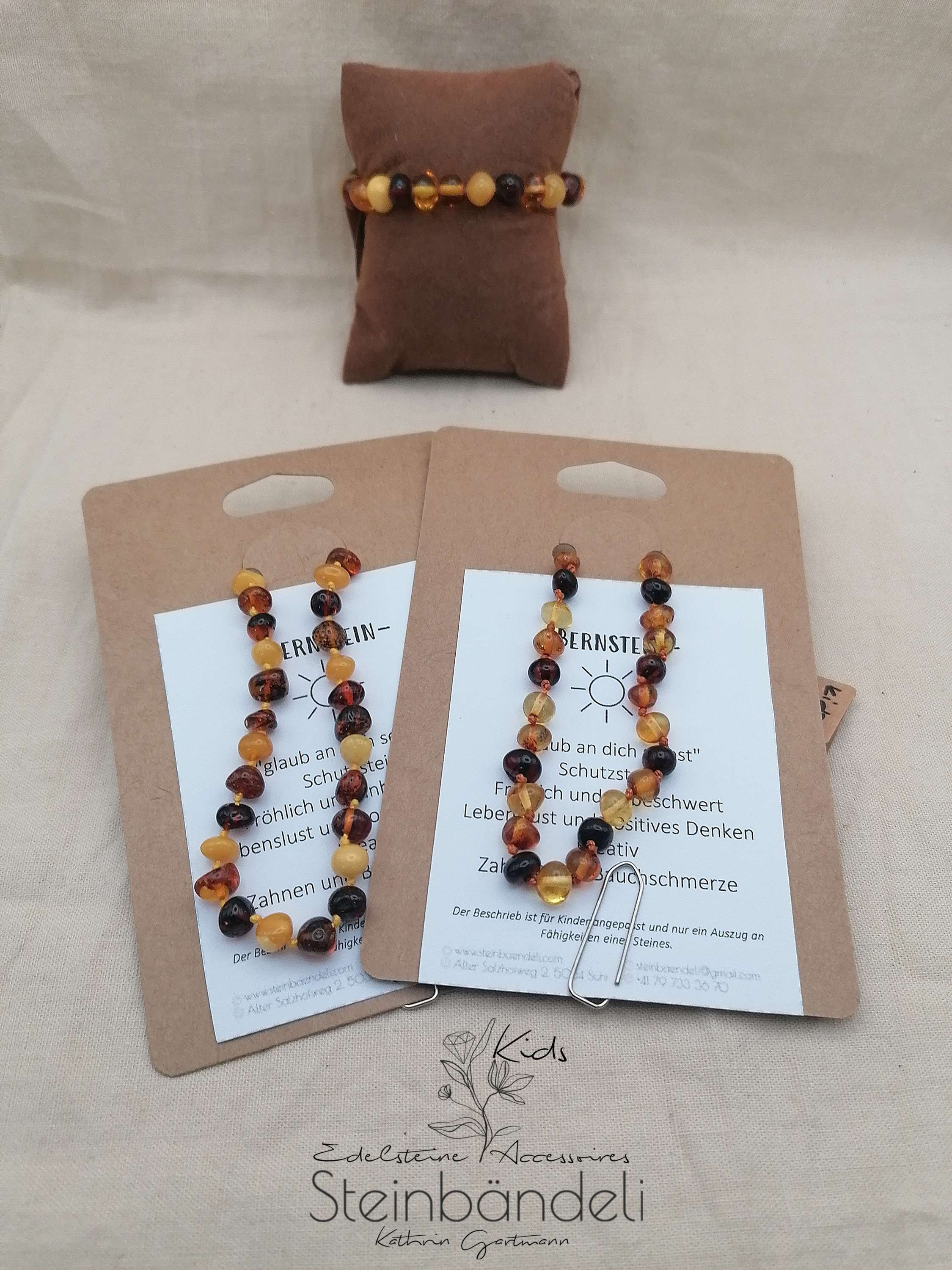 Bernsteinkette Kids bunt