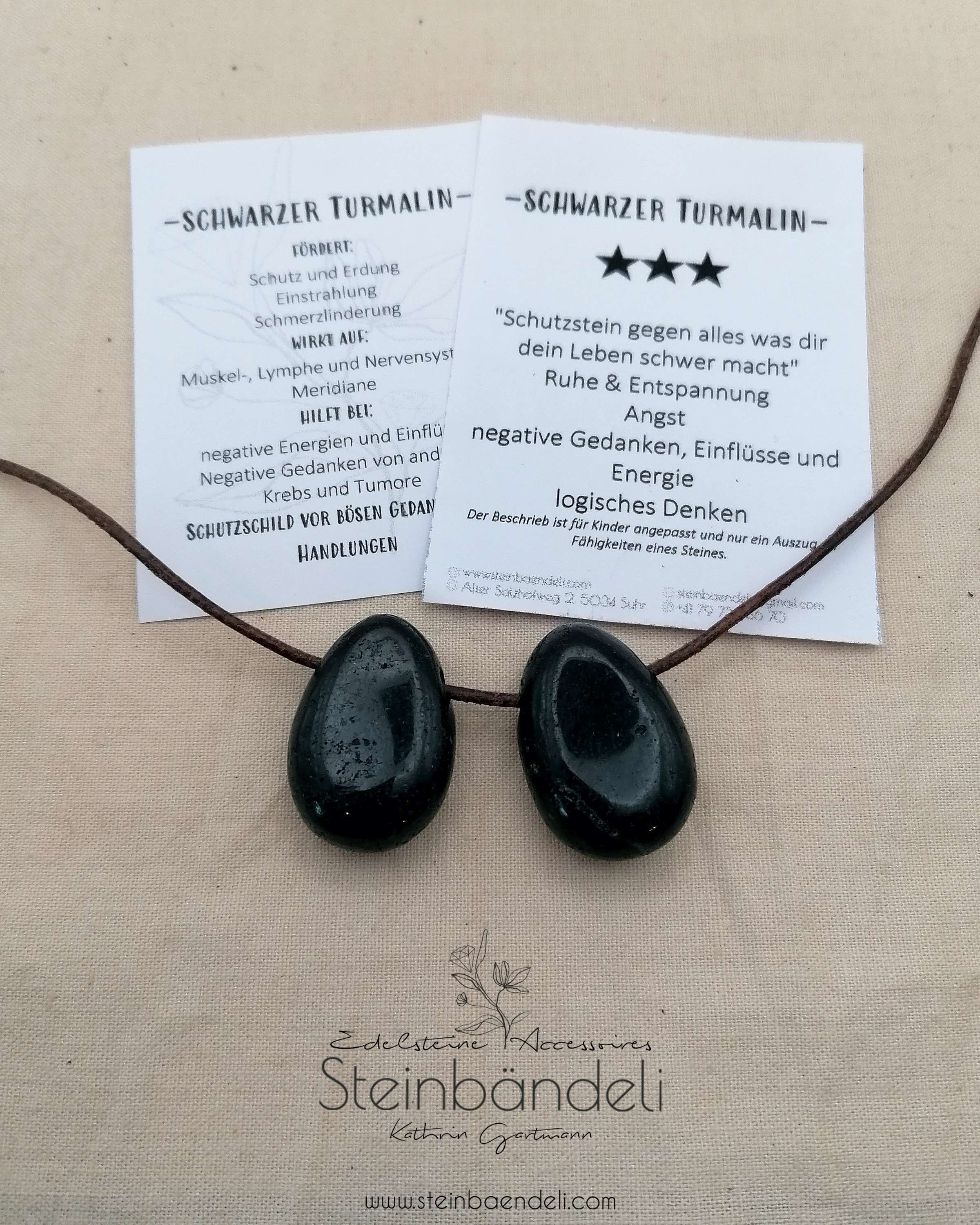 Anhänger Nugget schwarzer Turmalin