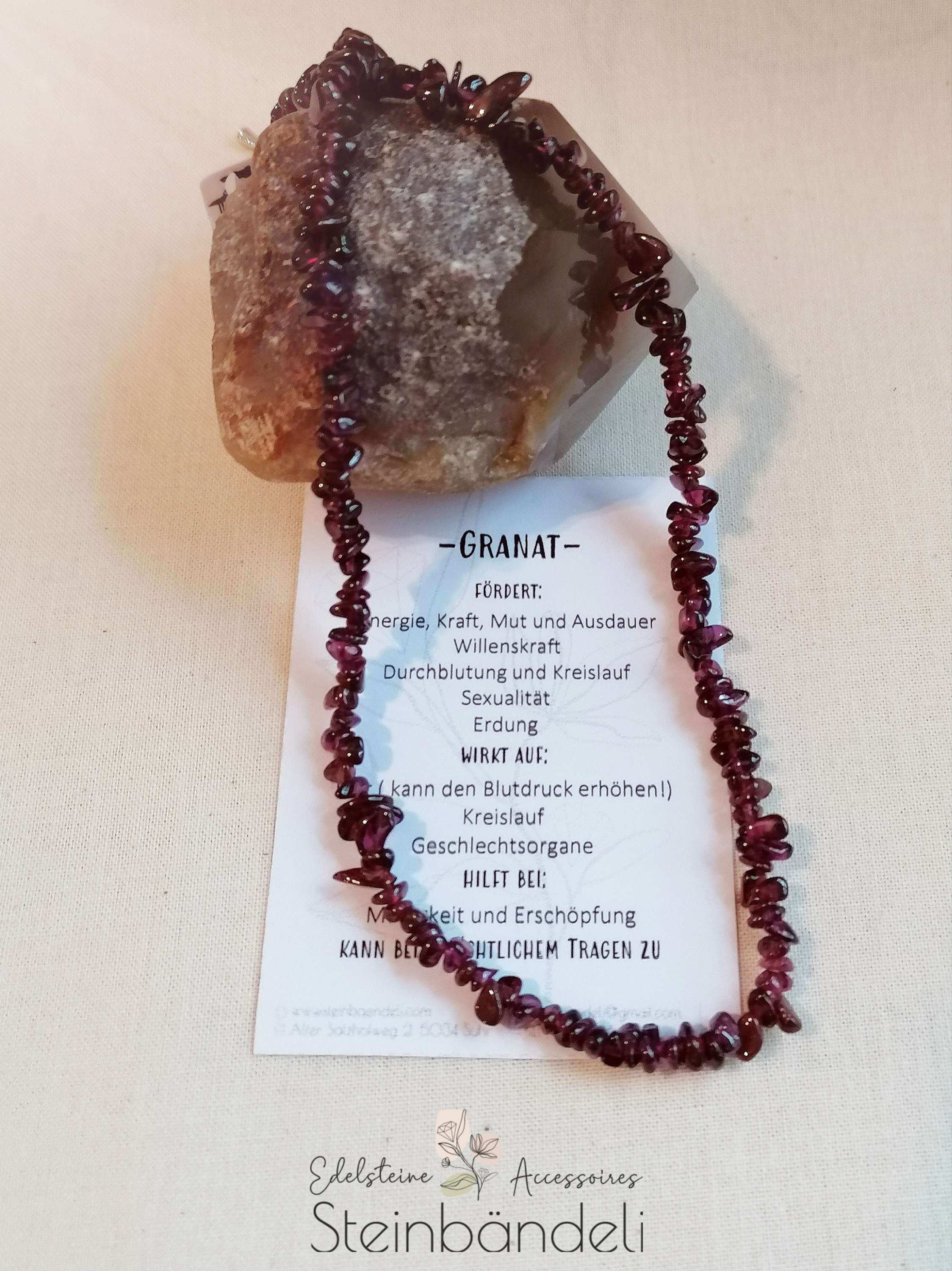 Halskette Splitter Granat