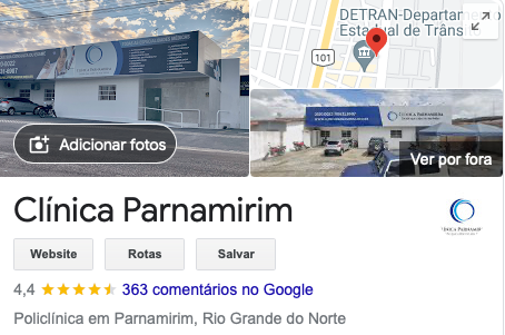 Clínica Parnamirim é a mais bem avaliada da cidade.