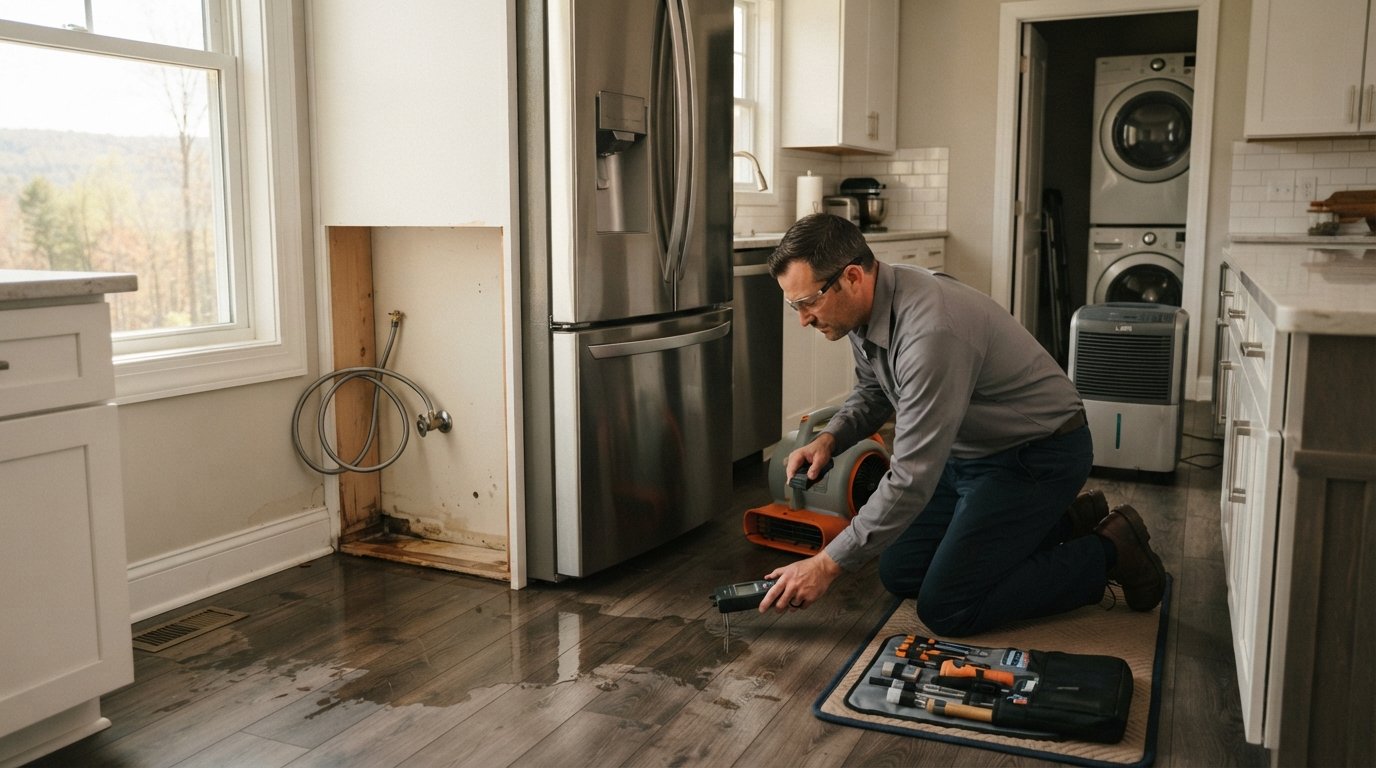 Refrigerator Leak Water Damage Cleanup in Mount Pocono