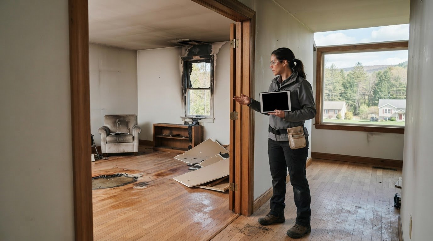 Fire damage assessment in Marshall's Creek: Damage to homes