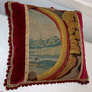 cushion 18th (or 19th) century tapestry - 47 x 44 cm.JPG