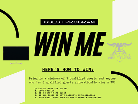 WIN A TV with our NEW GUEST PROGRAM