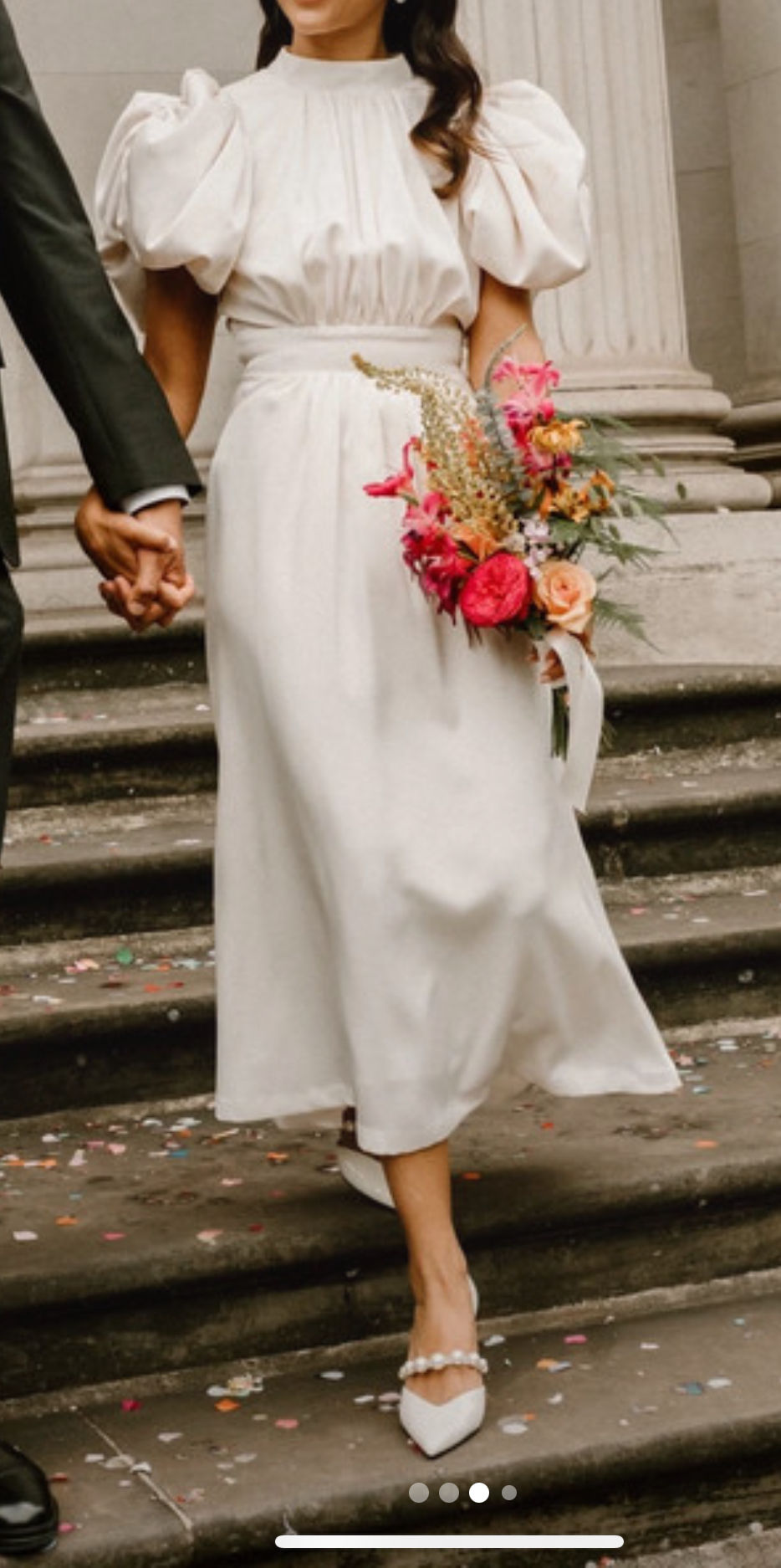 Thumbnail: Bridal dress hire- ivory- statement dress
