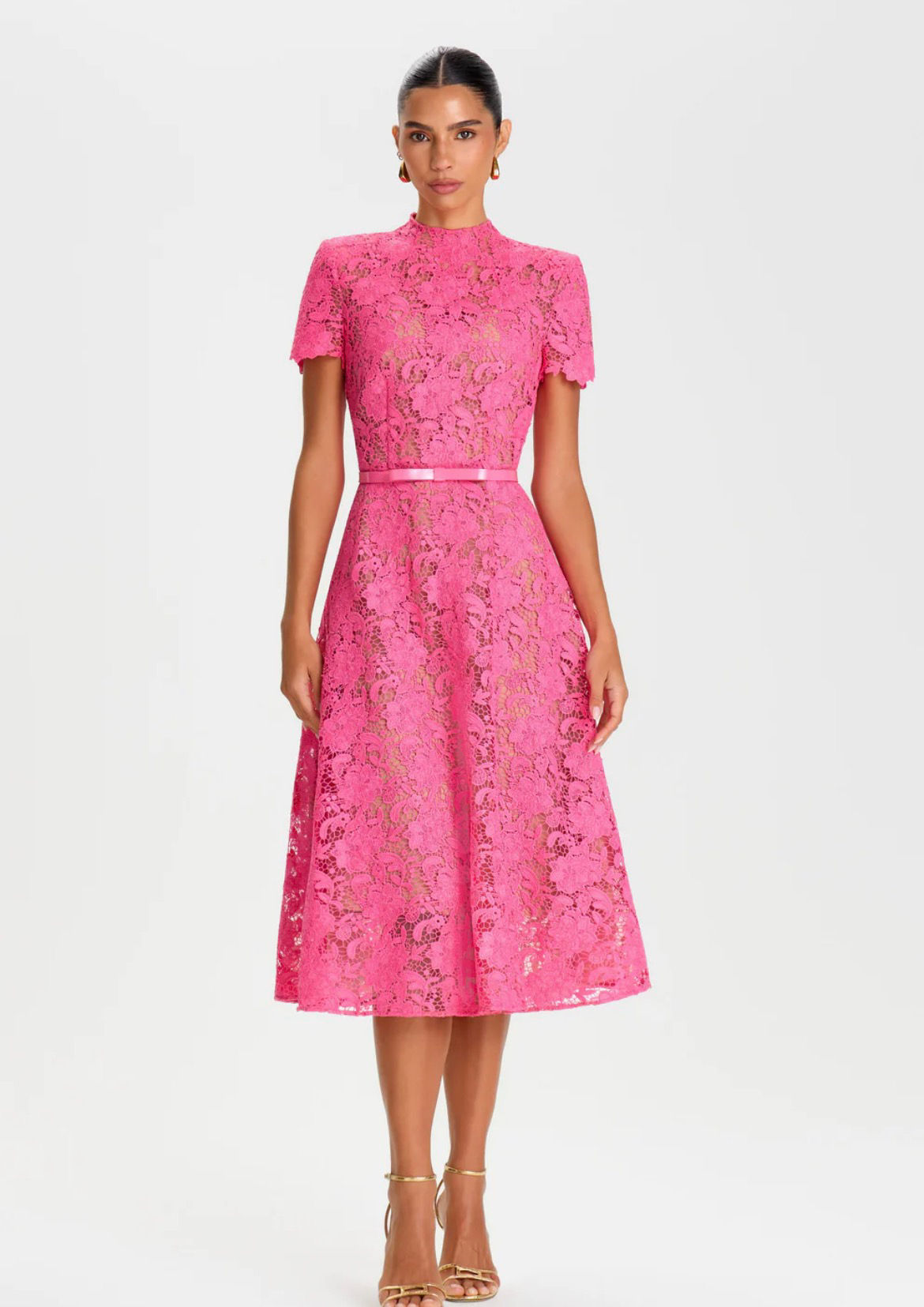 Kate Pink Lace dress Nadine Merabi