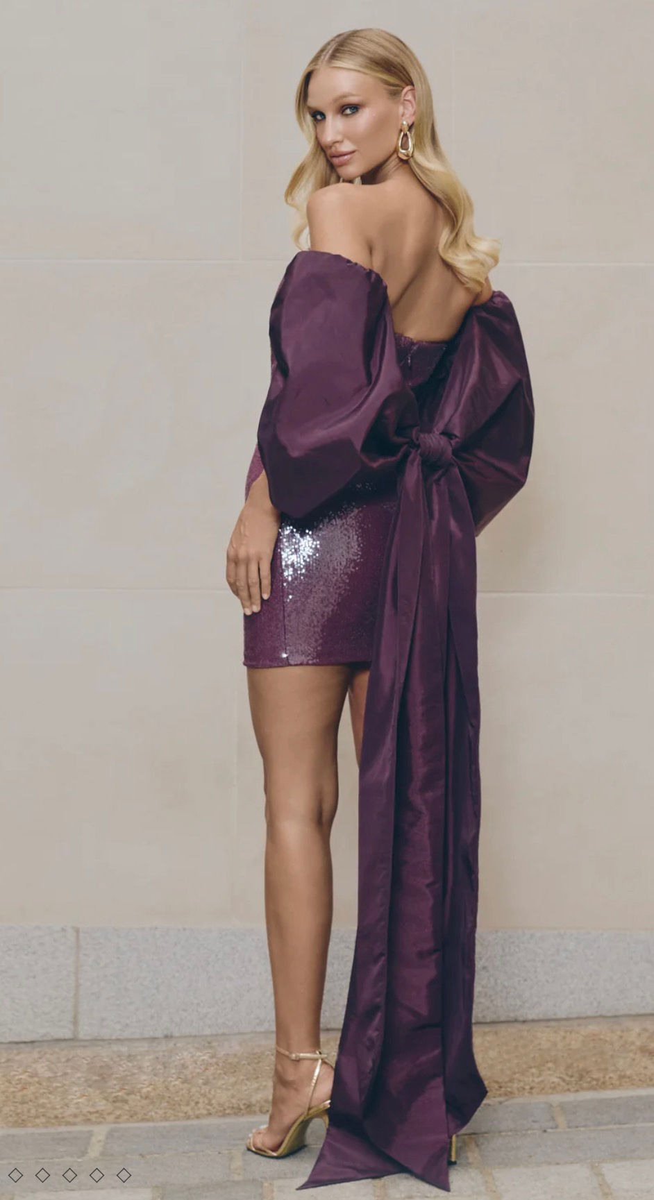 Nadine Merabi Burgandy Bow Dress Hire