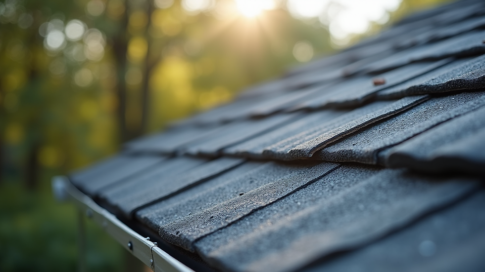 Close-up view of a roof with new shingles being installed