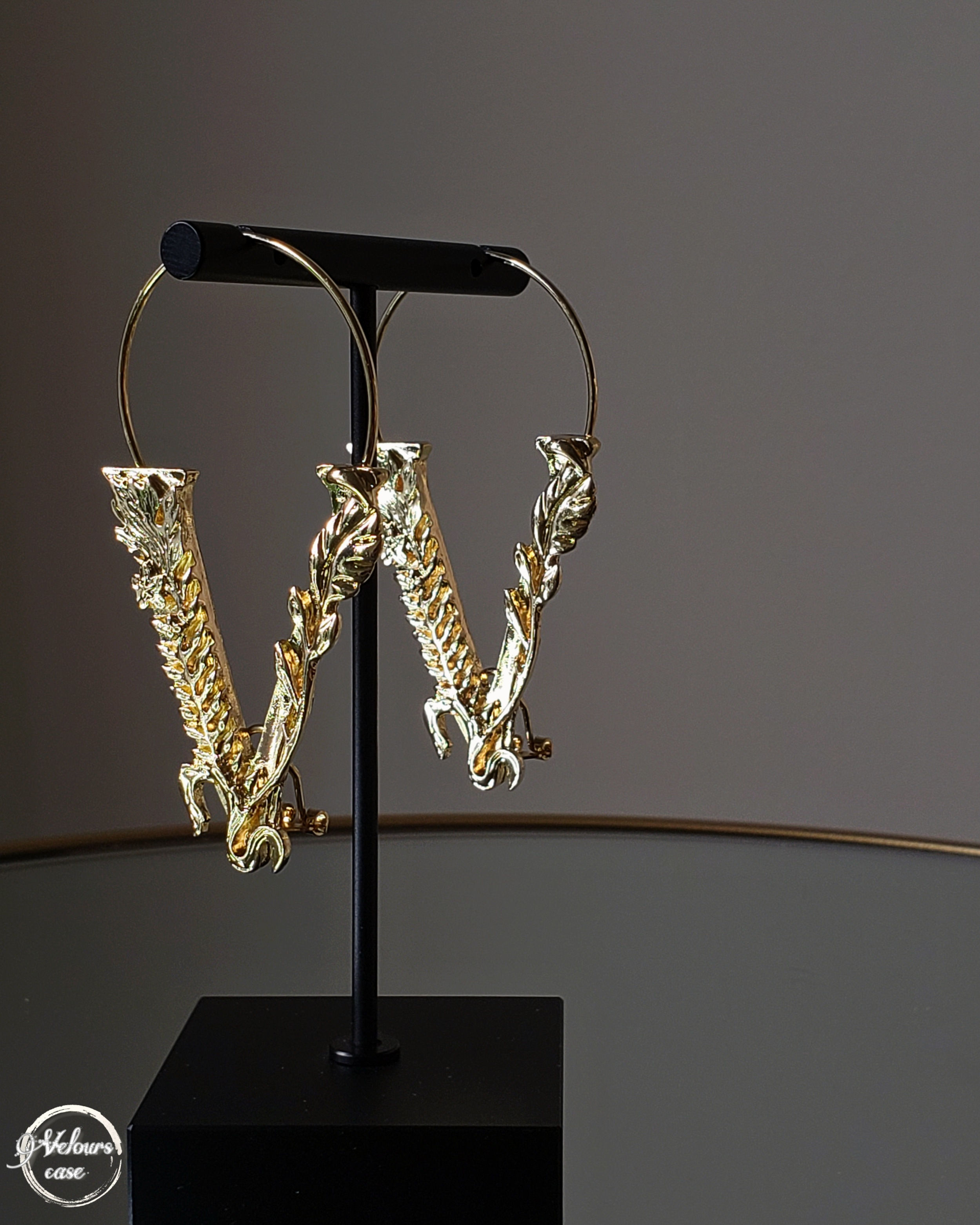 V Couture Embossed Earrings