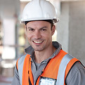Worker with White Helmet