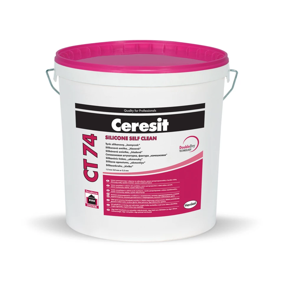 CT 74 Self Clean Double Dry silicone plaster, pebble structure