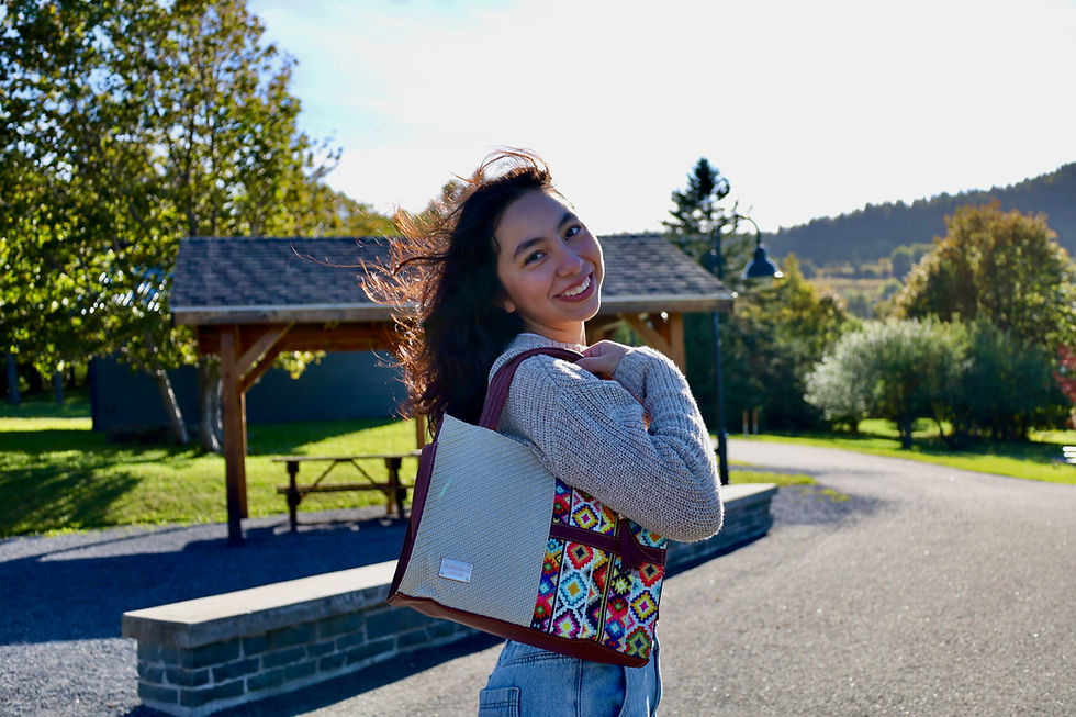 Miniatura: Bolso de mano de yute mediano