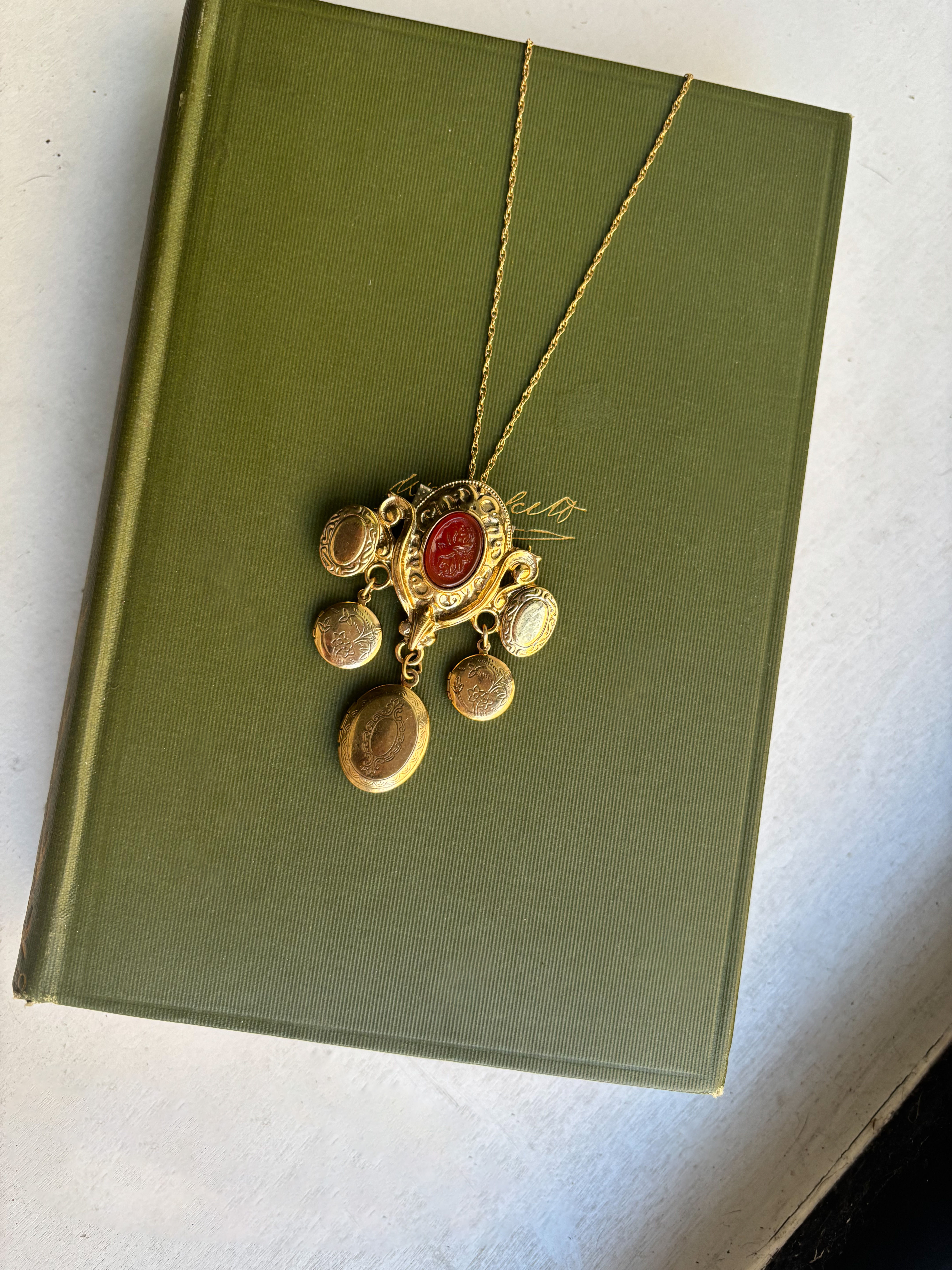 Vintage 3 Locket Necklace 
