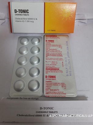 WHO-GMP Certified Cholecalciferol 60000 & Vitamin K2-7 Tablets Manufacturer in India