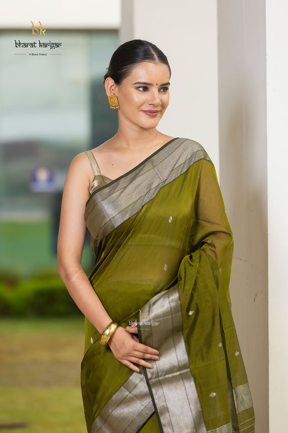 Thumbnail: Maheshwari handloom Saree -Product code-TE125