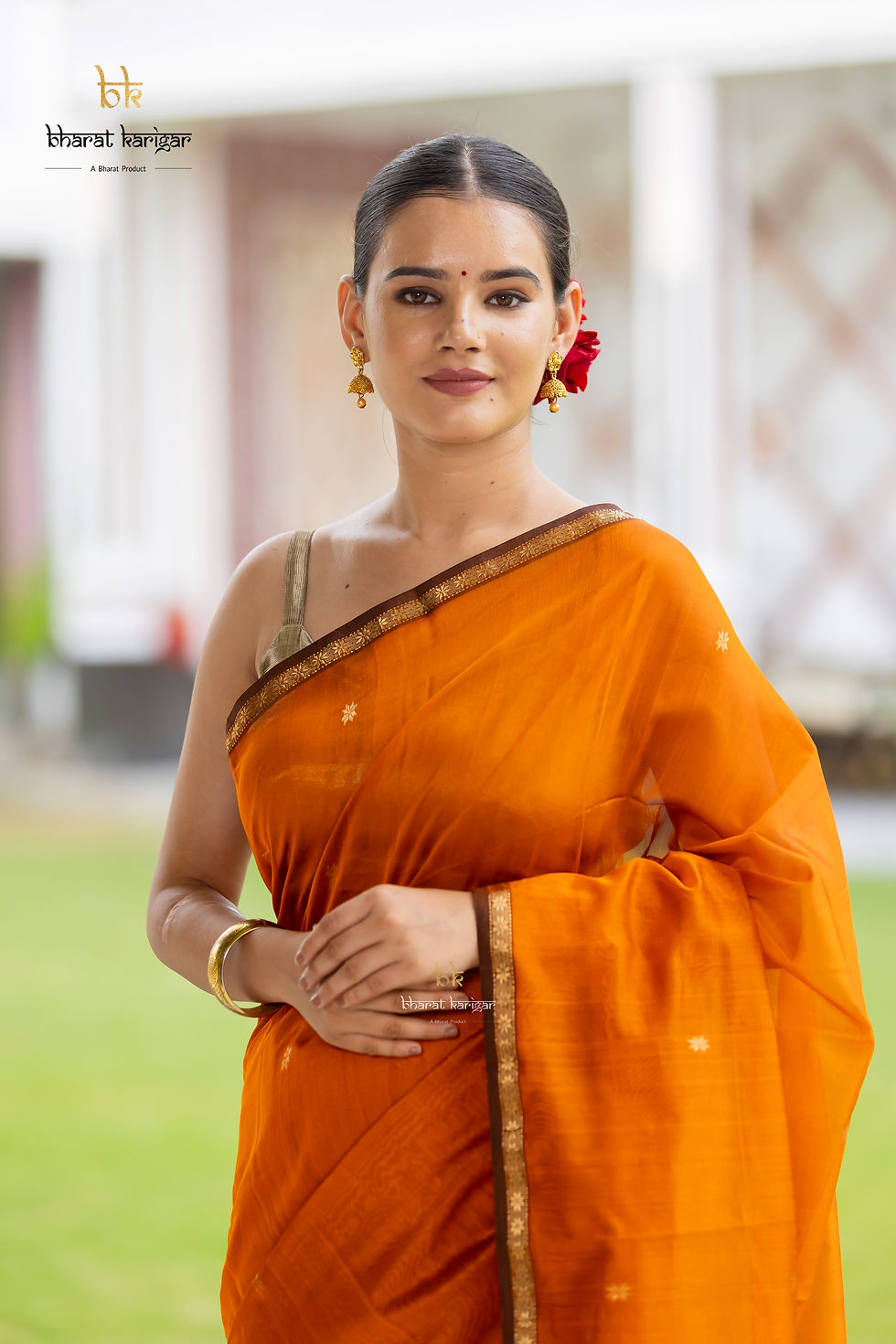 Thumbnail: Maheshwari handloom Saree -Product code-TE120
