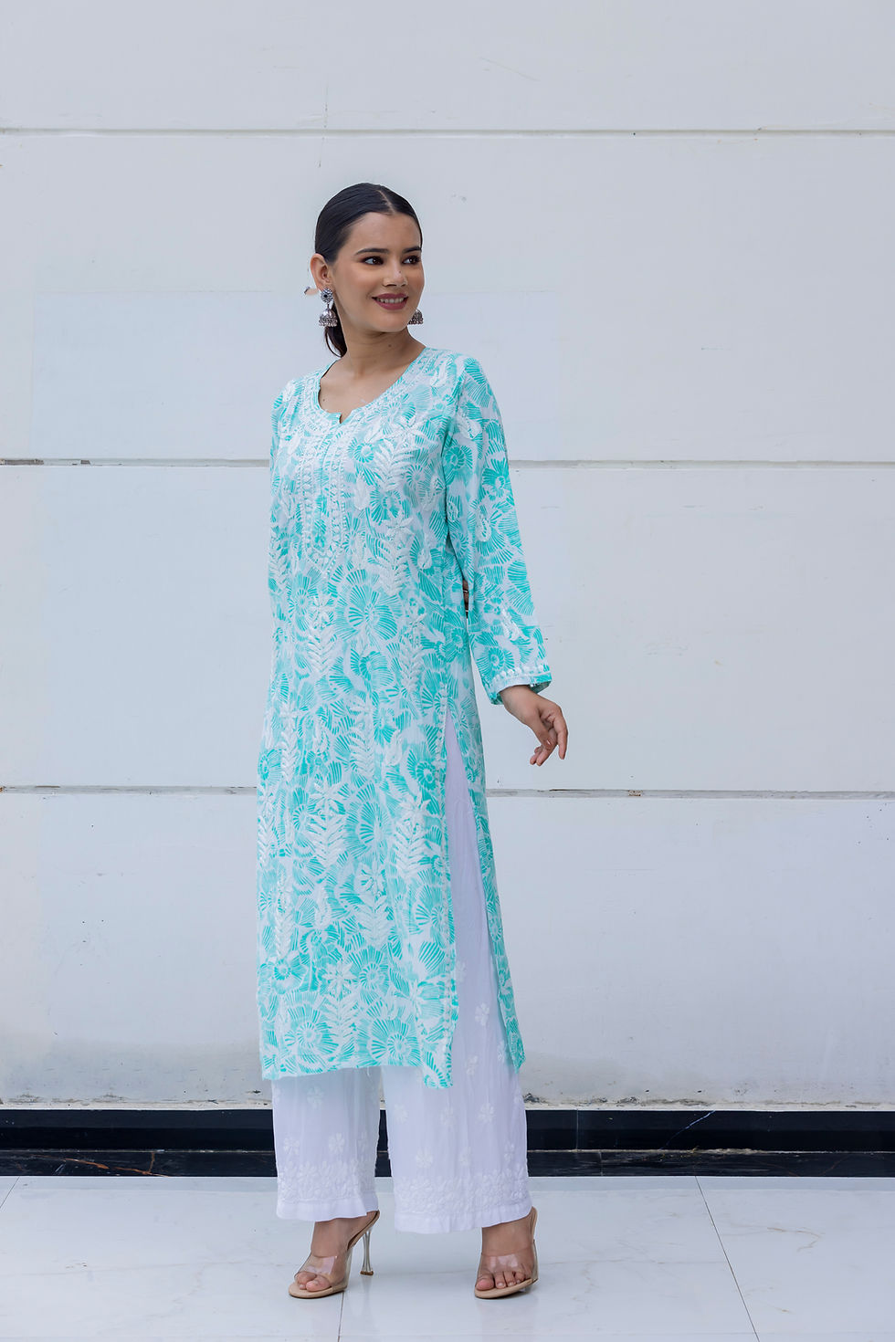 Thumbnail: Chikankari Kurti Mal Print code-SE162