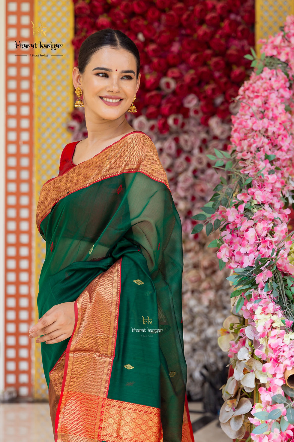 Thumbnail: Maheshwari handloom Saree -Product code-TE114