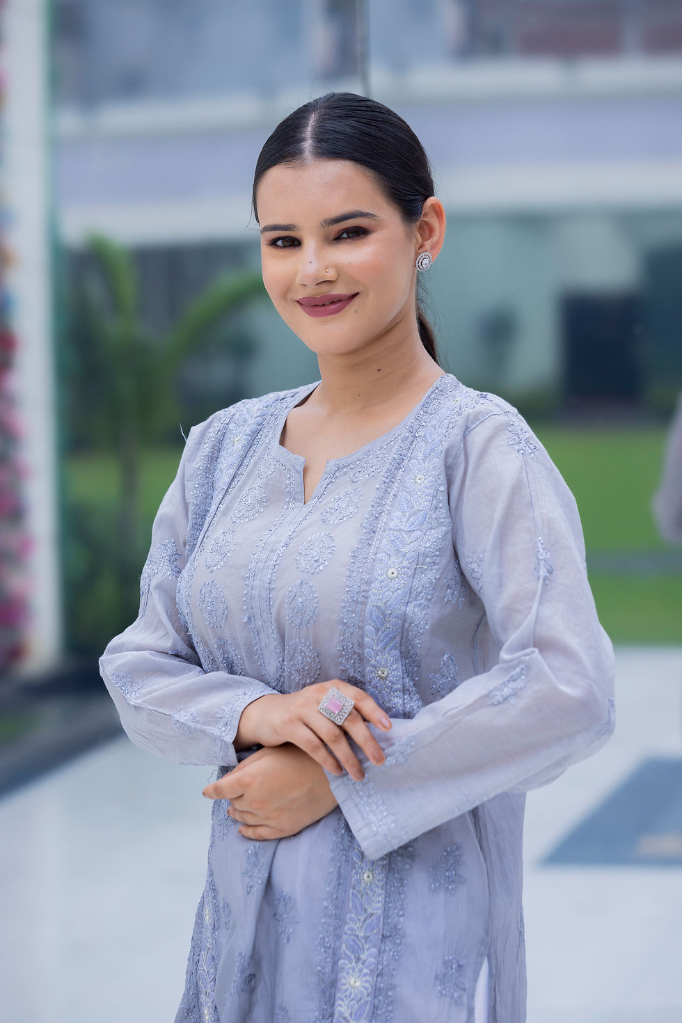 Thumbnail: Chikankari Kurti Mal Chanderi code-SE152