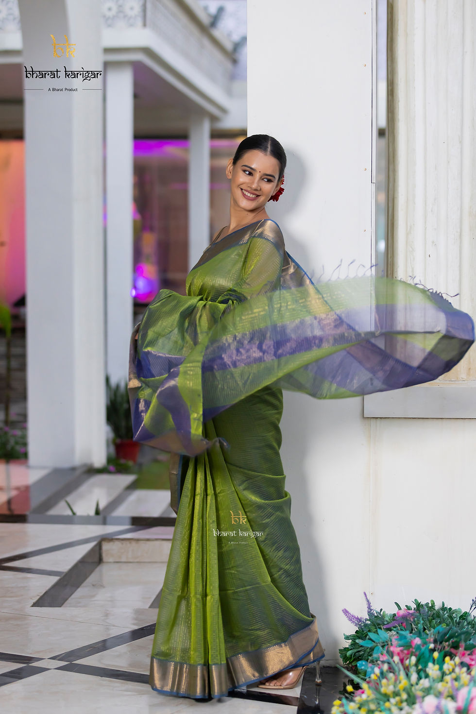 Thumbnail: Maheshwari handloom Saree -Product code-TE127