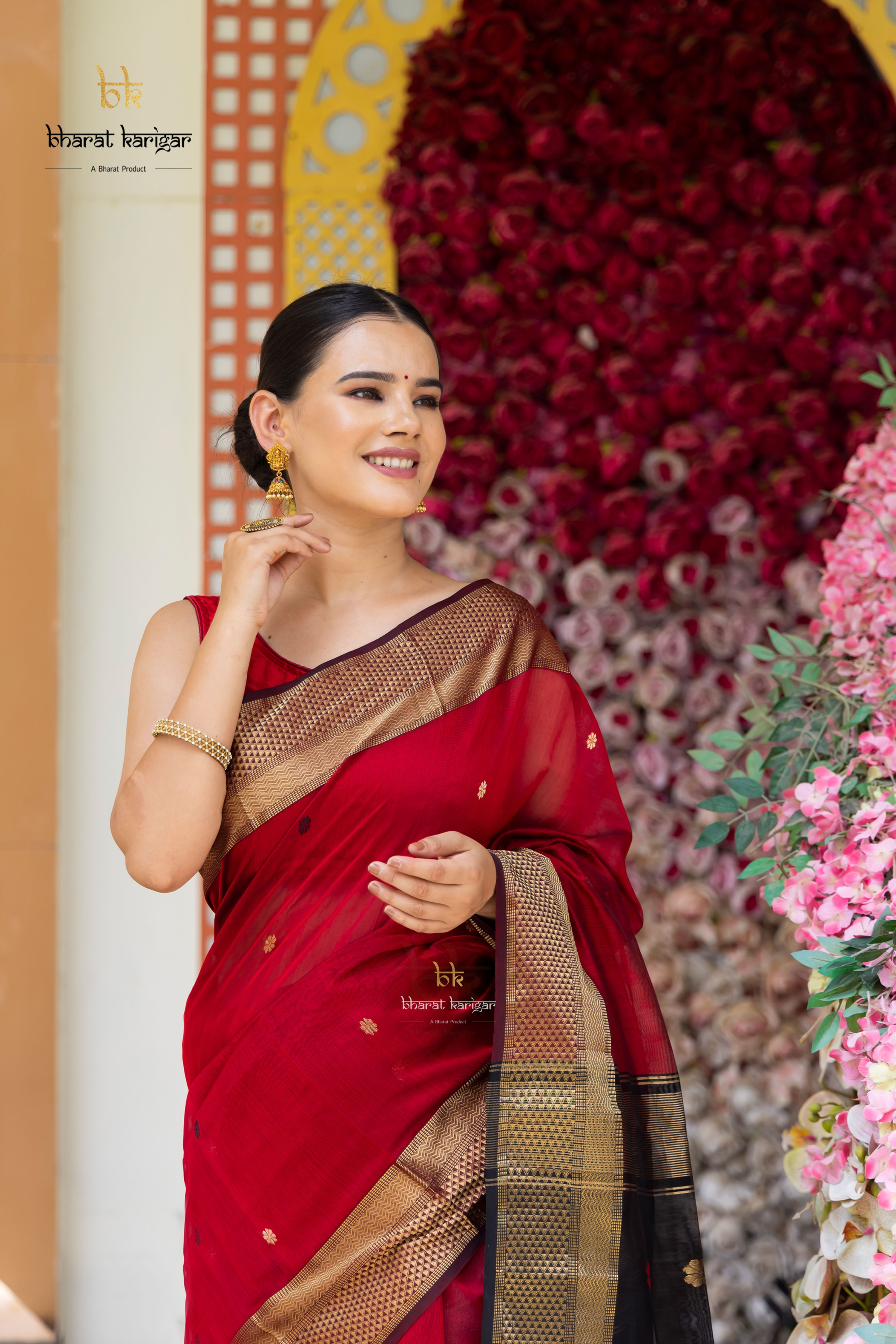 Maheshwari handloom Saree -Product code-TE111