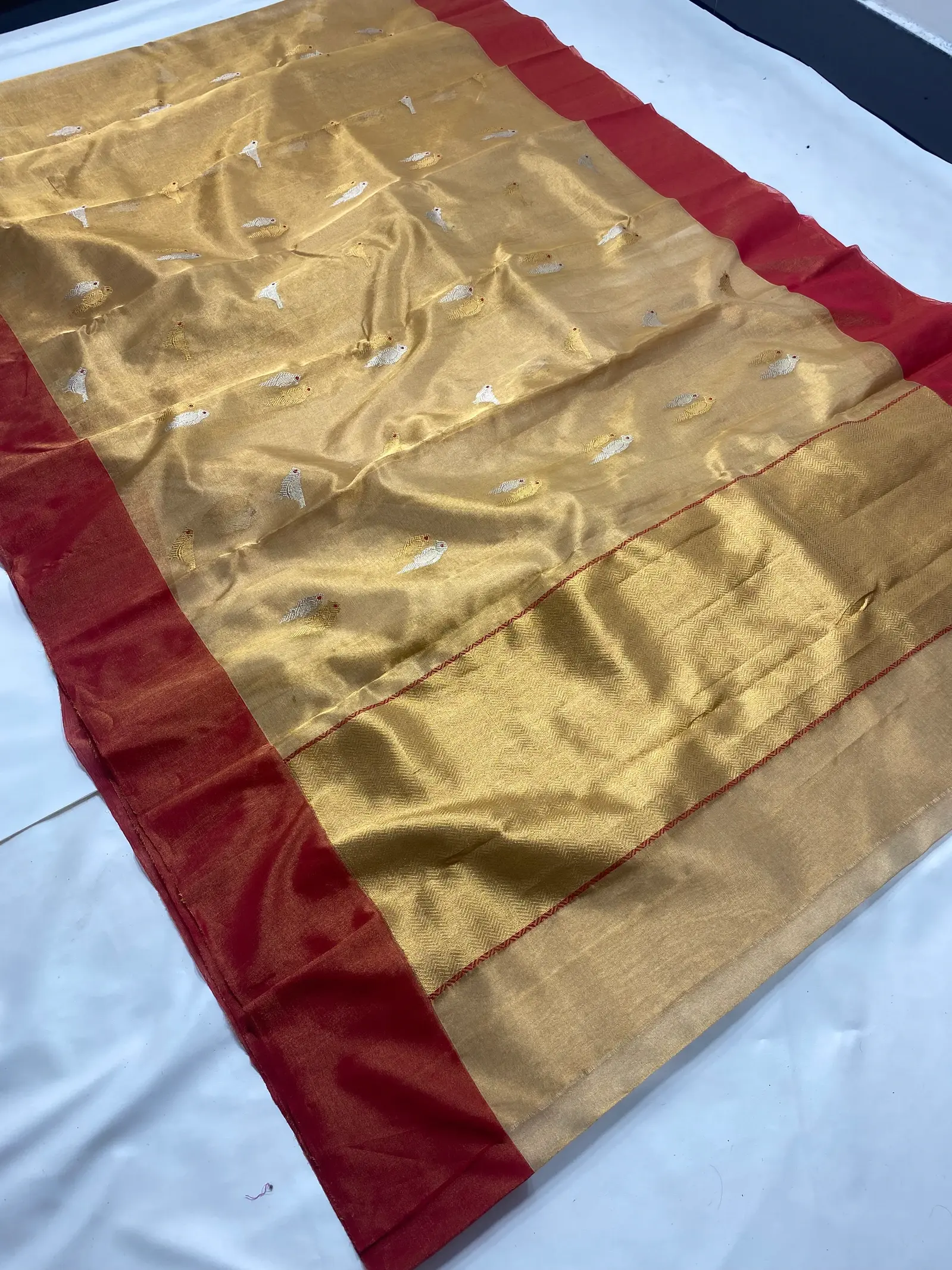 Chanderi Handloom pure Silk Tissue Saree – Code mon12