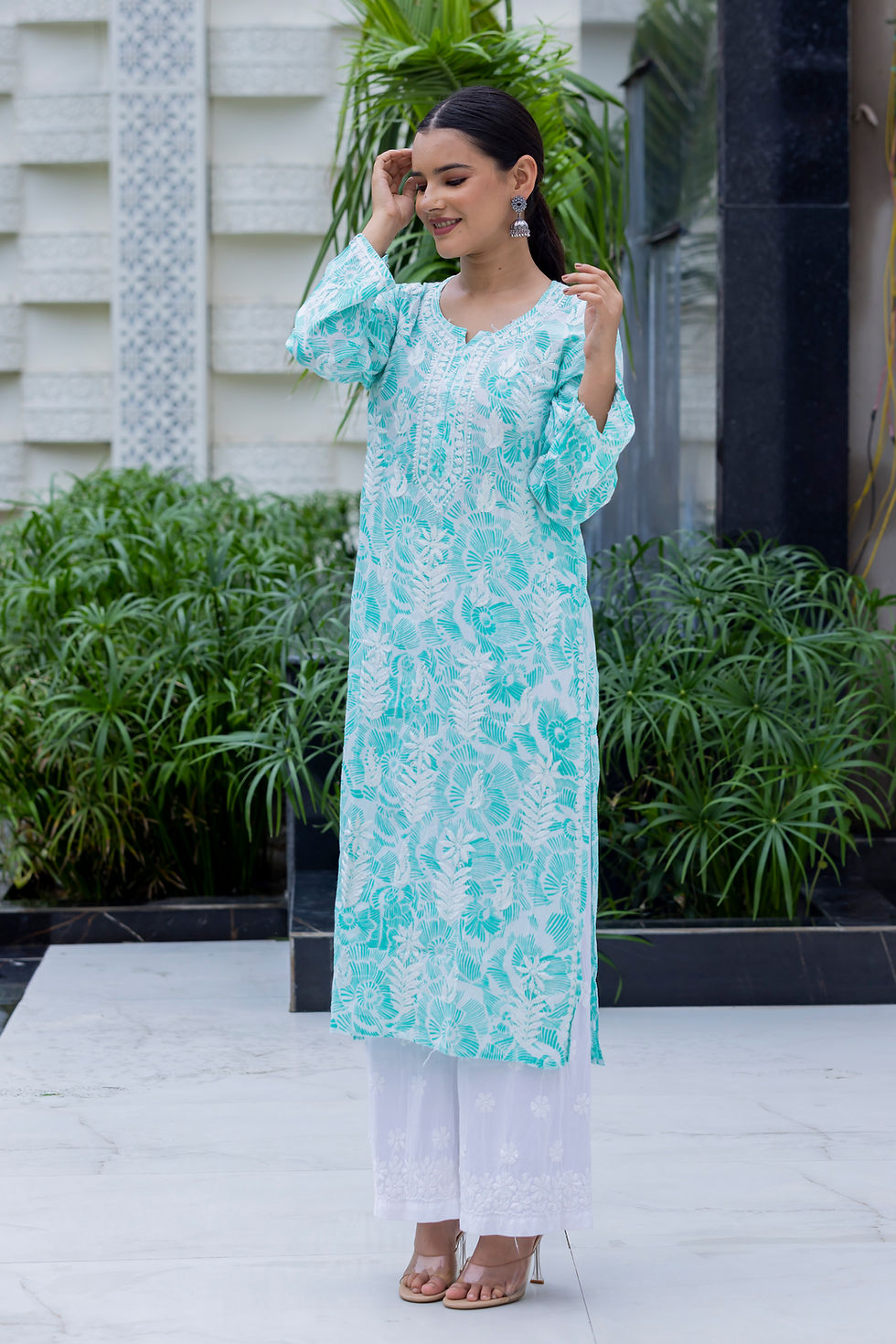 Thumbnail: Chikankari Kurti Mal Print code-SE162