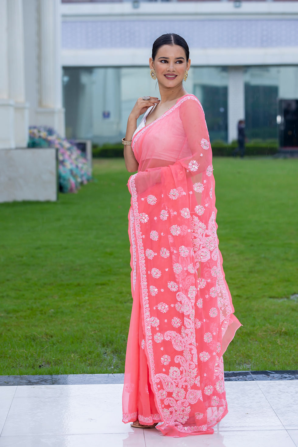 Thumbnail: Chikankari Saree Chiffon Designer Gotta code-SE179