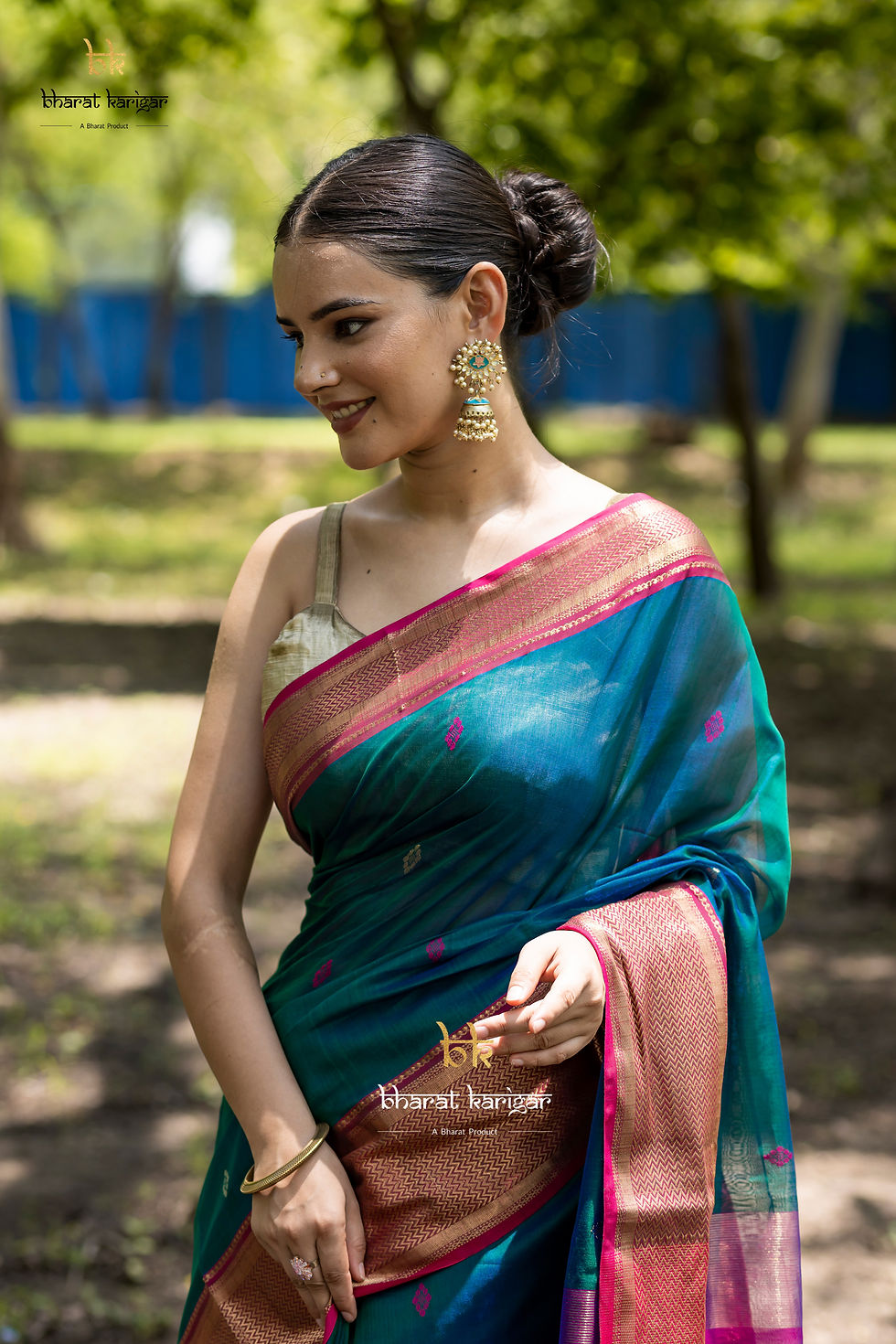 Thumbnail: Maheshwari handloom Saree(Product code-SE145)