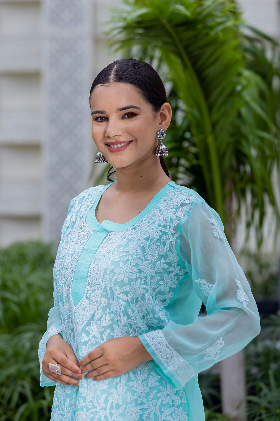 Thumbnail: Chikankari Kurti Jaal Chiffon with Inner code-SE165