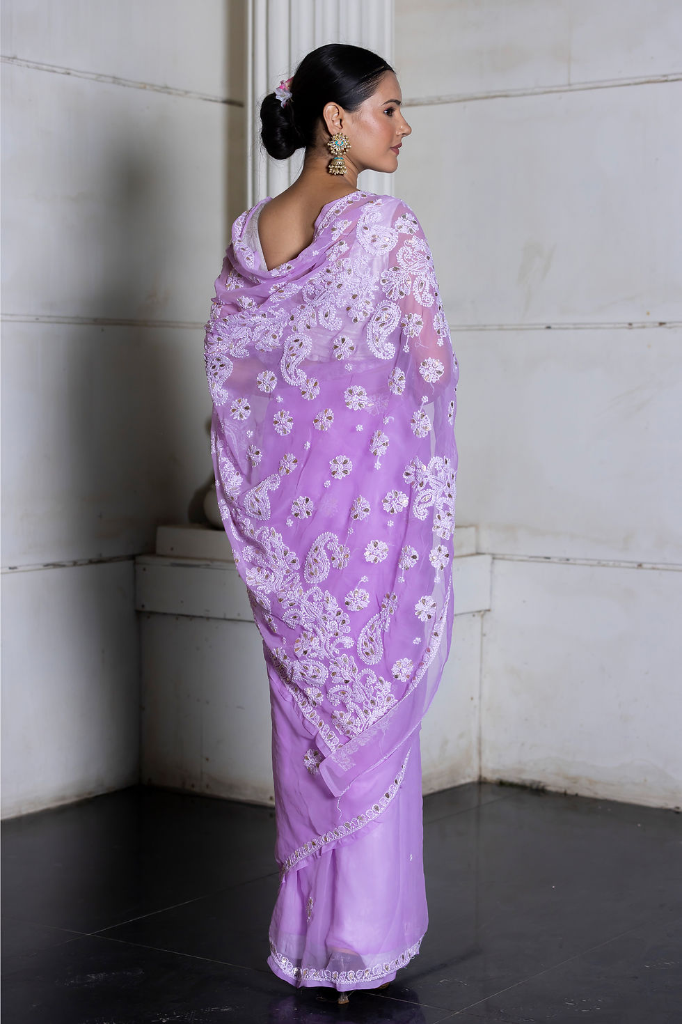 Thumbnail: Chikankari Saree Chiffon Designer Gotta code-SE186