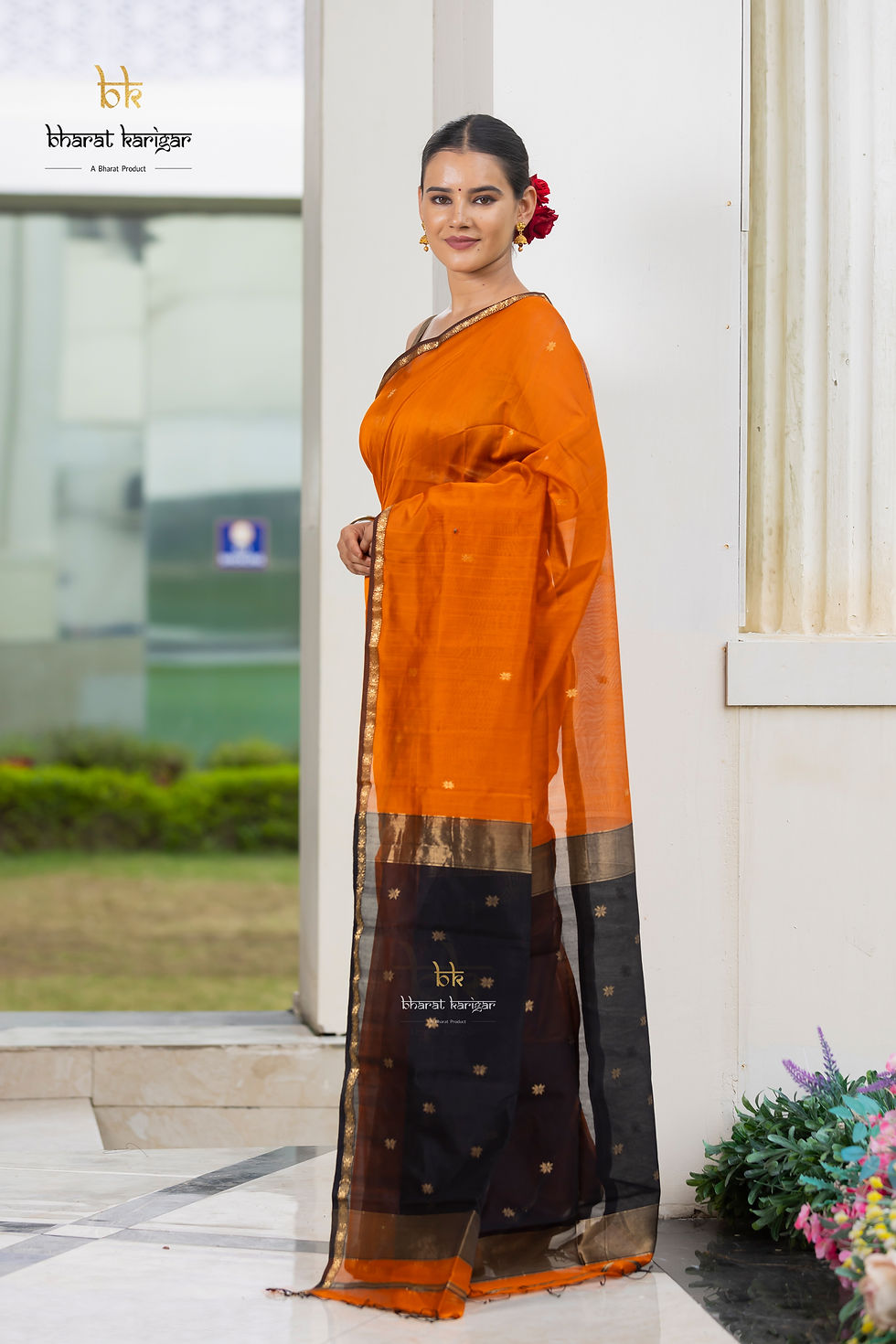 Thumbnail: Maheshwari handloom Saree -Product code-TE120