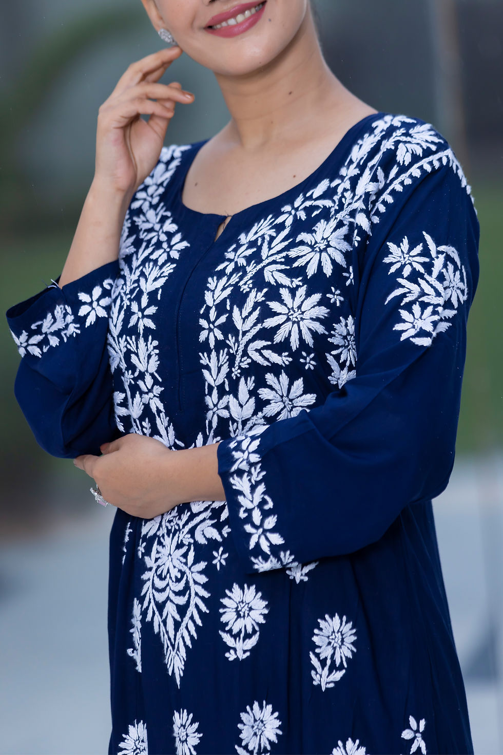 Thumbnail: Chikankari Modal Kurti Heavy Daman code-SE140