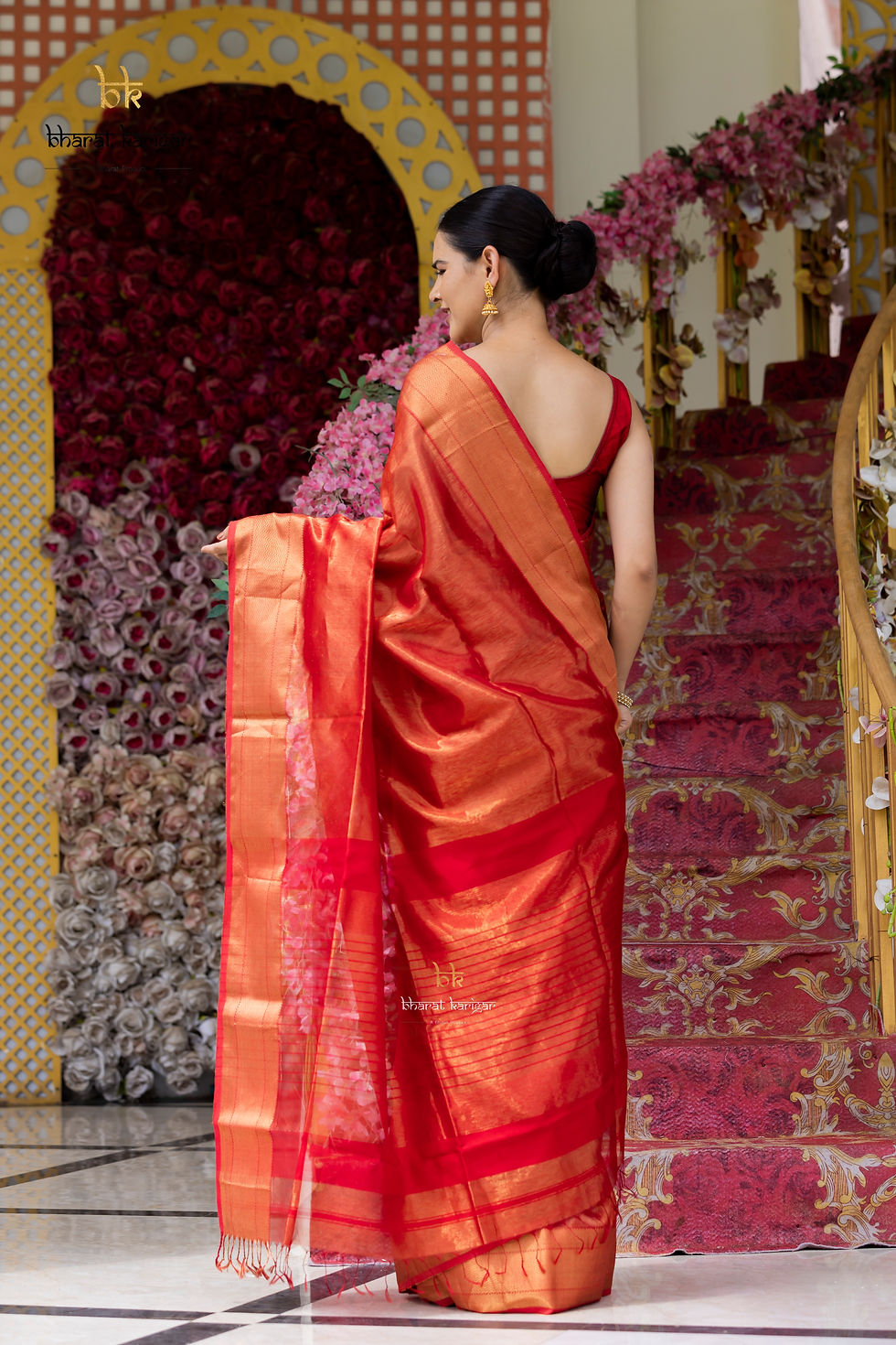 Thumbnail: Maheshwari handloom Saree -Product code-TE107
